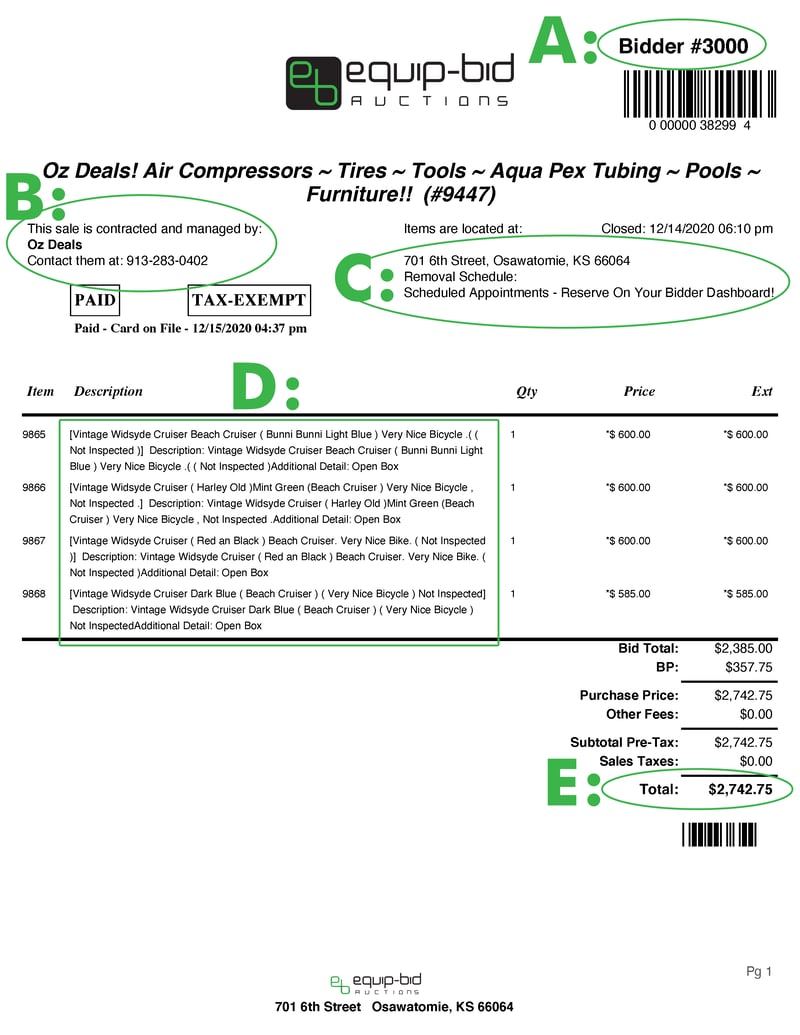 How do I read my invoice?